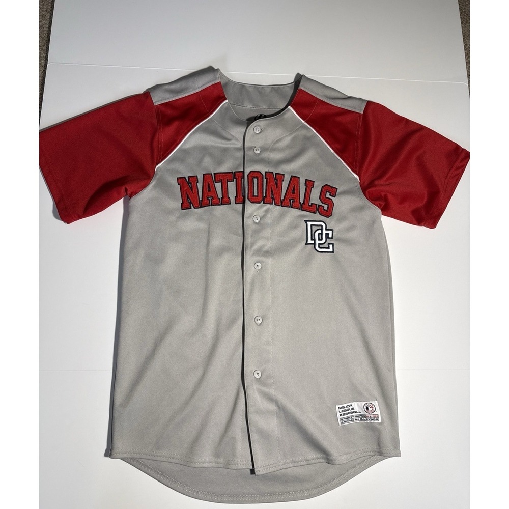Washington Nationals MLB Gray/ared Dynasty Series DC Baseball Jersey Size M